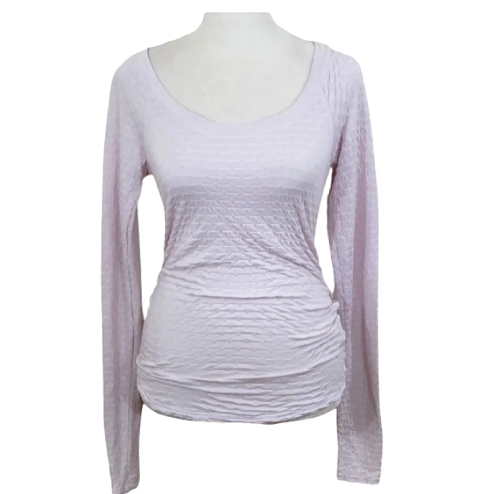 Free People Lavender Long Sleeve Textured Tee